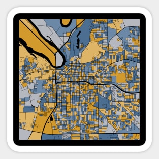 Montgomery Map Pattern in Blue & Gold Sticker